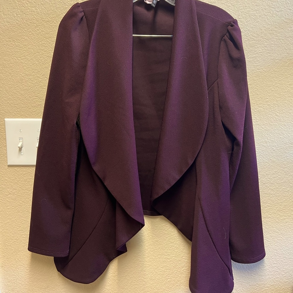 MOA Stretch Blazer Cardigan - Berry